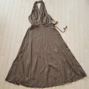 ZARA ! Linen blend halter neck midi dress  ( M)